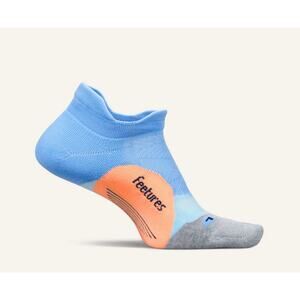 Feetures Elite Light Cushion No Show Tab Socks – Blue/Orange, Small (NEW)